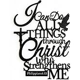 Sinseike I Can Do All Things Through Christ Metal Wall Decor (Black)