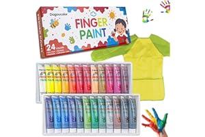 DagouColor Finger Paint Set, 24 Colors*36ml, Art Painting Kits for Kids Beginner Artists