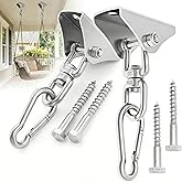 2Pcs Hammock Hanging Kit,1000lb Capacity Ceiling Hanger for Swings,Stainless Steel Hanging Swing Chair Support,Ceiling Swing Mount Heavy Duty,360° Rotate Swing Hooks for Chair & Punching Bag
