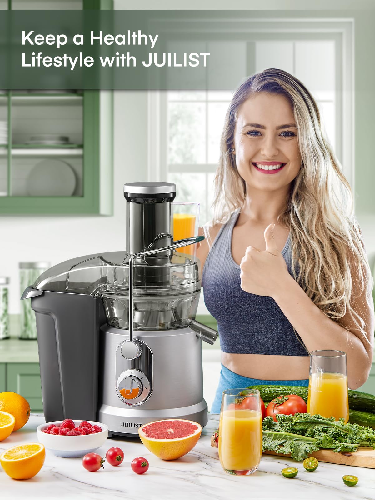 1300W Juicer Machines, Juilist Powerful Juice Extractor Machine with 3.2
