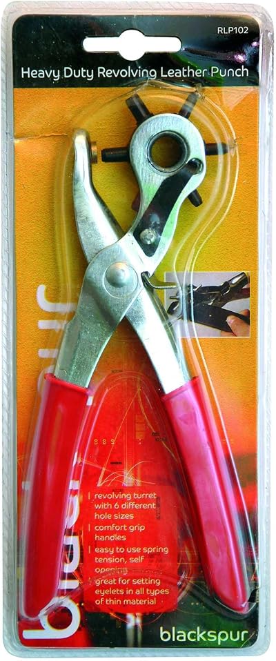 Blackspur BB-RLP102 Heavy Duty Revolving Leather Hole Punch 6 Sizes Comfort Grip