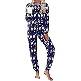 Ekouaer Pajamas Set for Women Soft Comfy Pjs Sets Long Sleeve Sleepwear Loungewear S-XXL