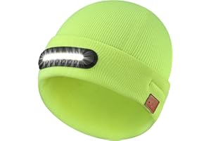 RANCOVY LED Beanie with Light, Unisex USB Rechargeable Headlamp Beanie Flashlight Beanie Hat for Men Women