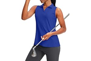 G Gradual Women's Sleeveless Golf Polo Shirts Tennis Quick Dry Collared Tank Tops V-Neck Polos for Women