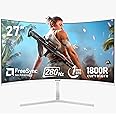 Gawfolk 27 Inch PC Computer Screen,1800R Curved Gaming 280Hz Monitors, FHD 1080p 1ms, Freesync, 98% sRGB,178 ° Angle View HDMI2.0、DisplayPort, Compatible with Wall-Mounted 100 * 100MM-White