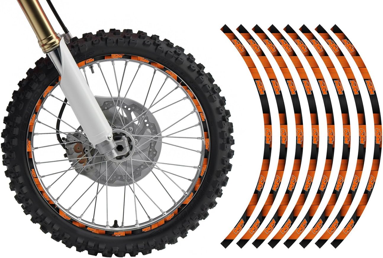 KTM Dirt Bike Rim Protector Decal Kit for 19 and 21 Inch Wheels By