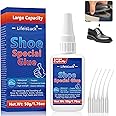 50g Large Shoe Glue Quick Dry Heavy Duty Shoe Repair, Super Shoe Fix Adhesive Boot Glue Clear Waterproof Rubber Soles Glue for Sneakers Heels Hiking Shoes Professional Grade Shoe Glue Repair