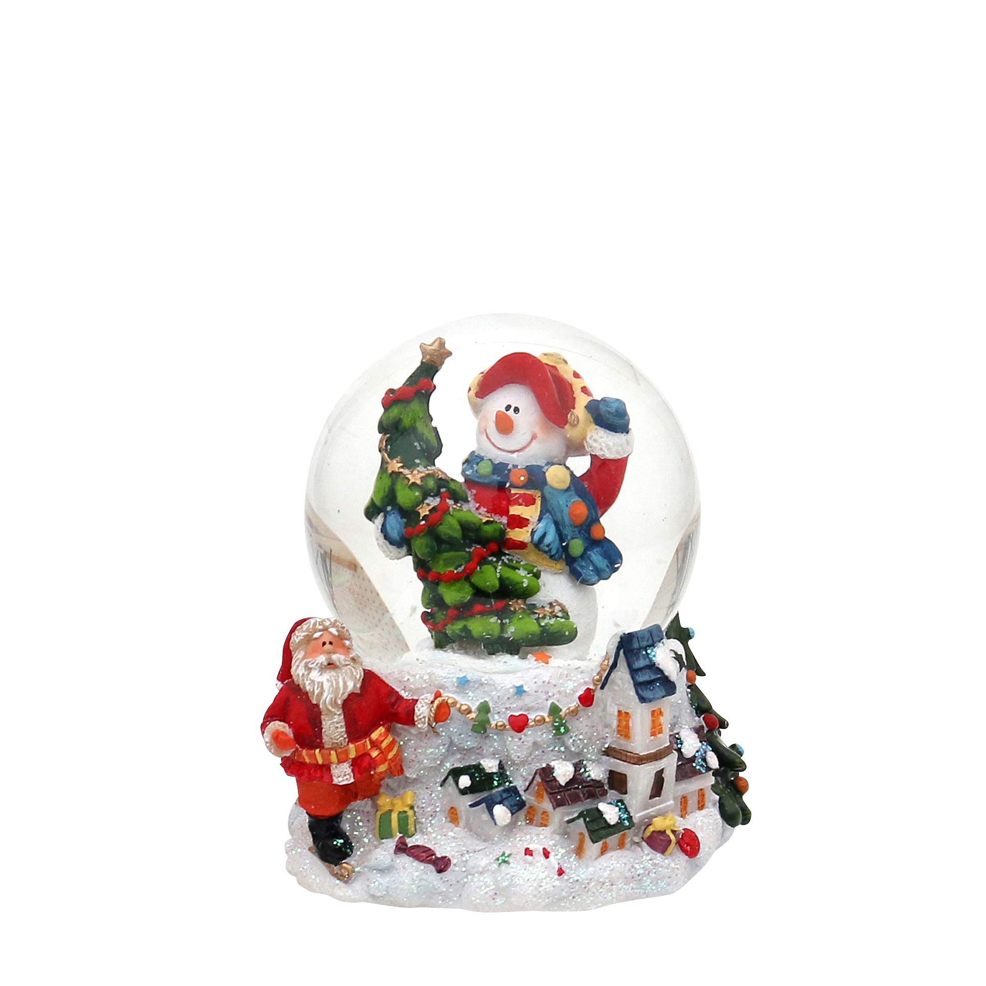 Snowman Snow Globe with Fir Tree on Base with Winter Landscape, Dimensions H/W/Diameter Ball: Approx. 9 x 8 cm/Diameter 6.5 cm