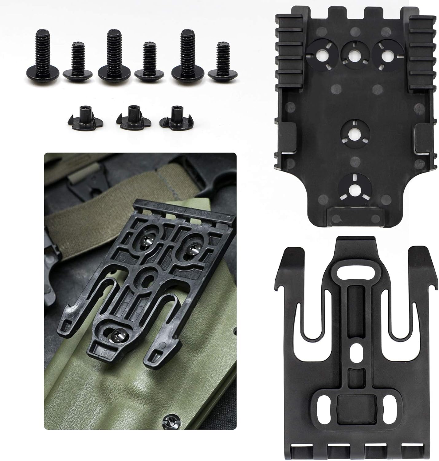 RioRand Quick Locking System Kit with Duty Holster Locking Fork and Duty Receiver Plate Black : Sports & Outdoors