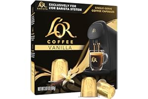 L'OR Coffee Pods, 10 Count Vanilla Blend, Single-Serve Aluminum Coffee Capsules Compatible with the L'OR BARISTA System & *Nespresso Original Machines, 10 count (Pack of 1)