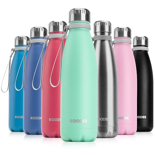 koodee Water Bottle 17 oz Stainless Steel Double Wall Vacuum Insulated ...