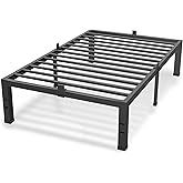 Superay 14 Inches Twin Bed Frames, Heavy Duty Metal Platform Bed Frame with Mattress Slide Stopper - Easy Assembly | Noise Free Bedframes | No Box Spring Needed