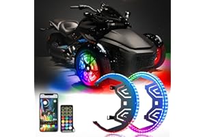 AddSafety Wheel Ring Lights fit for All Cam-Am Spyder F3 Models 2017-2024 Spyder F3-S F3-T F3 Limited Chasing Color LED Wheel Lights with Bluetooth and Remote