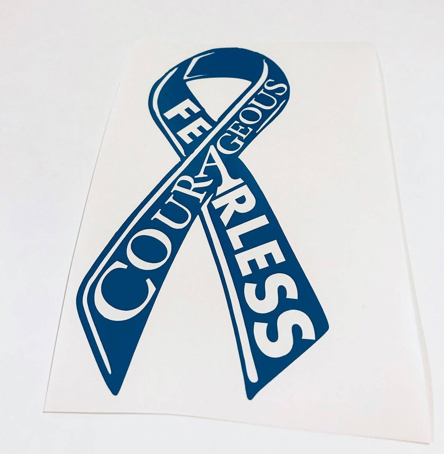TEAL Fearless / Courageous Ovarian Cancer Awareness | Vinyl Decal Ribbon