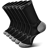 BULLIANT Men Compression Socks, Athletic Active Running Socks for Men Sports Hiking Fishing Cushioned Footbed Arch Support