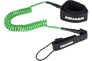 AQUARM Premium Coiled Surfboard Leash, 8/10 feet SUP Leash Leg Rope, Stand Up Paddle Board Leash for All Types of Surfboards