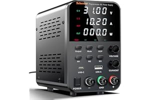 SEKENOW DC Power Supply Variable, 30V 10A Adjustable Switching Bench Power Supply with Memory Storage & USB/Type-C Quick-Charge,High Precision 4-Digit LED Display,Encoder Adjustment Knob