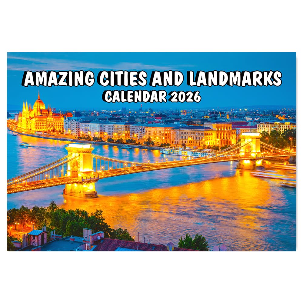 A4 Amazing Cities 2026 Calendar Month to View 12 Monthly wall calendar 2026 UK A3 When Open Papa Prints