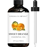 Brooklyn Botany Sweet Orange Essential Oil - Huge 4 Fl Oz - 100% Pure and Natural - Premium Grade with Dropper - for Aromathe