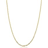 Kooljewelry 14k Yellow Gold Filled Or White Gold Filled Singapore Chain Necklace For Women And Men (1mm, 1.4mm, 1.7mm or 2mm - sizes from 14 to 30 inch long)