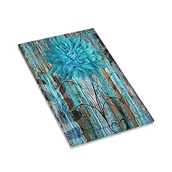 Rustic Teal Flower 1 Gang Light Swich Cover No