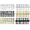 Operitacx Digital Card Clock Numbers Kit 6Pcs Roman and Arabic Numerals for DIY Wall Clock Repair and Homemade Making
