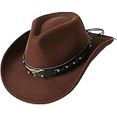 Jastore Western Cowboy Hat for Kids Boy Girl Classic Cowboy Cowgirl Dress Up Hat with Buckle Belt