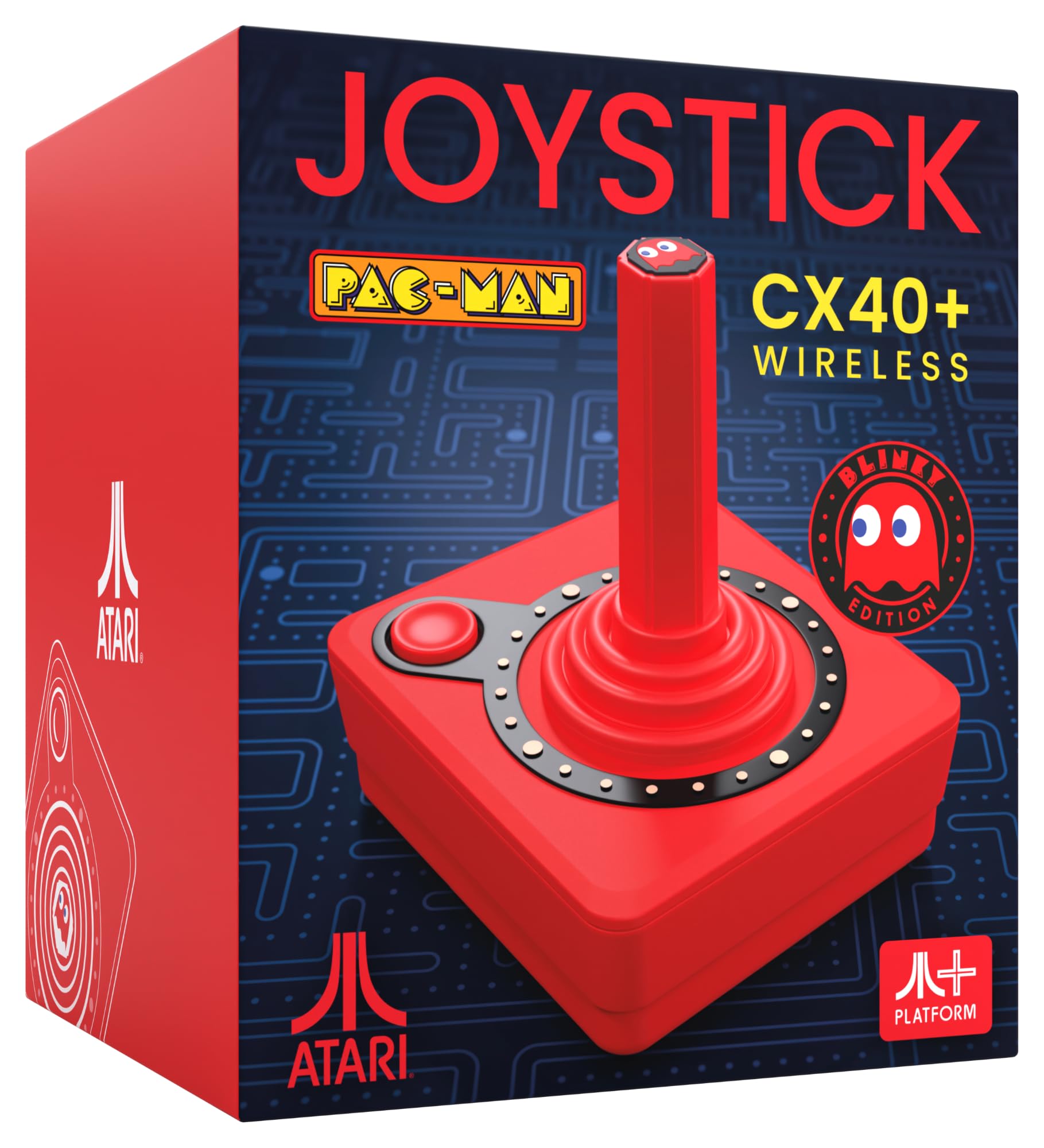 Pac-Man Atari CX40+ Wireless Joystick - Blinky Edition - Red