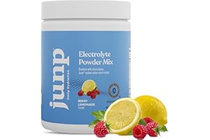 JUNP Hydration Electrolyte Powder, Electrolytes Drink Mix, Hydration Mix, Sugar Free, Gluten Free, 0 Calories, 0 Carbs, Keto Friendly, Kosher, 90 Servings. (Berry Lemonade)