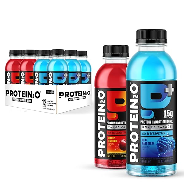 PROTEIN2O 15G WHEY PROTEIN ISOLATE INFUSED WATER PLUS CAFFEINE, SUGAR FREE ENERGY DRINK, READY TO DRINK, GLUTEN FREE, LACTOSE FREE, ENERGY VARIETY PACK, 16.9 OZ BOTTLE (12 COUNT)