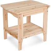 Shine Company Long Island Rectangular Side Table | Solid Cedar Wood, Adirondack End Table, 2-Tier Design, Indoor &amp; Outdoor: Patio, Porch &amp; Backyard Use