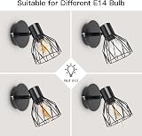 Dehobo Industrial Wall Light with E14 Socket Adjustable Cage 2 Pack Black view 7