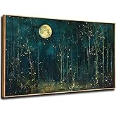 ILLBDR Framed Large Wall Art Moon Nature Landscape Wall art Forest Decor Rustic Farmhouse Print Artworf for Bedroom Living Room Office 24"x48"
