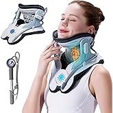 ALPHAY Cervical Traction Device, Neck Stretcher for Cervical Pain Relief, Air Pump Neck Brace with 3 Power Traction and 8 Airbag Support, Neck Decompression and Neck Tension Relief