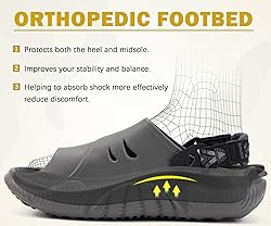 COFACE Mens Clogs with Arch Support Orthopedic