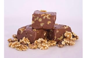 Betsy's Fancy Fudge CHOCOLATE WALNUT FUDGE, 1 LB in 4 Wrapped Pieces, Gluten Free Candy, Fresh Artisan Gourmet Fudge Makes Great Gift