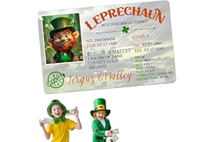 ZAGEVIVIN St. Patrick's Day Leprechaun Magic Mischief Permit - Prank License Card with Funny Rules, Novelty Irish Gift for Kids Adults, Party Favors, Office Shenanigans & Rainbow Riding Certificate
