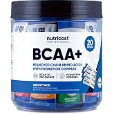 Nutricost BCAA+ Hydration (Variety Pack) 20 Stickpacks, Gluten-Free | Branched Chain Amino Acids with Hydration Complex, GMO-Free