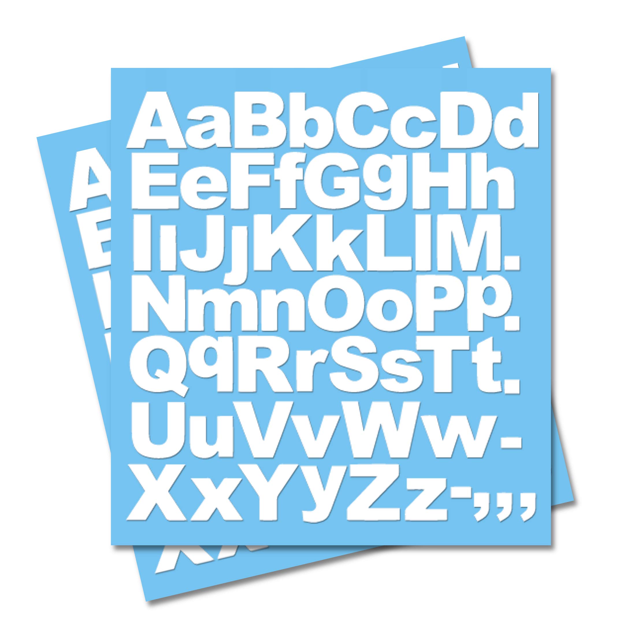 2 x Set of A-Z White Capital & Small Letters - Removable Self Adhesive Waterproof Durable Vinyl Stickers - Digitally Cut to The Sticker Shape - Size 20mm