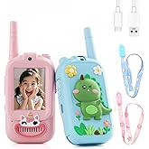 Video Walkie Talkies for Kids – Kids Walkie Talkies 2 Pack with Cute Silicone Cover, Voice Changer, 1000FT Range, Fun Indoor Outdoor Toys – Birthday for Boys and Girls Ages 3-10