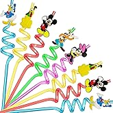 25pcs Mouse Straws Mouse Party Supplies Favors With 2pcs Cleaning Brush Plastic Reusable Straws Birthday Party Supplies Toys For Boys Girls Kids