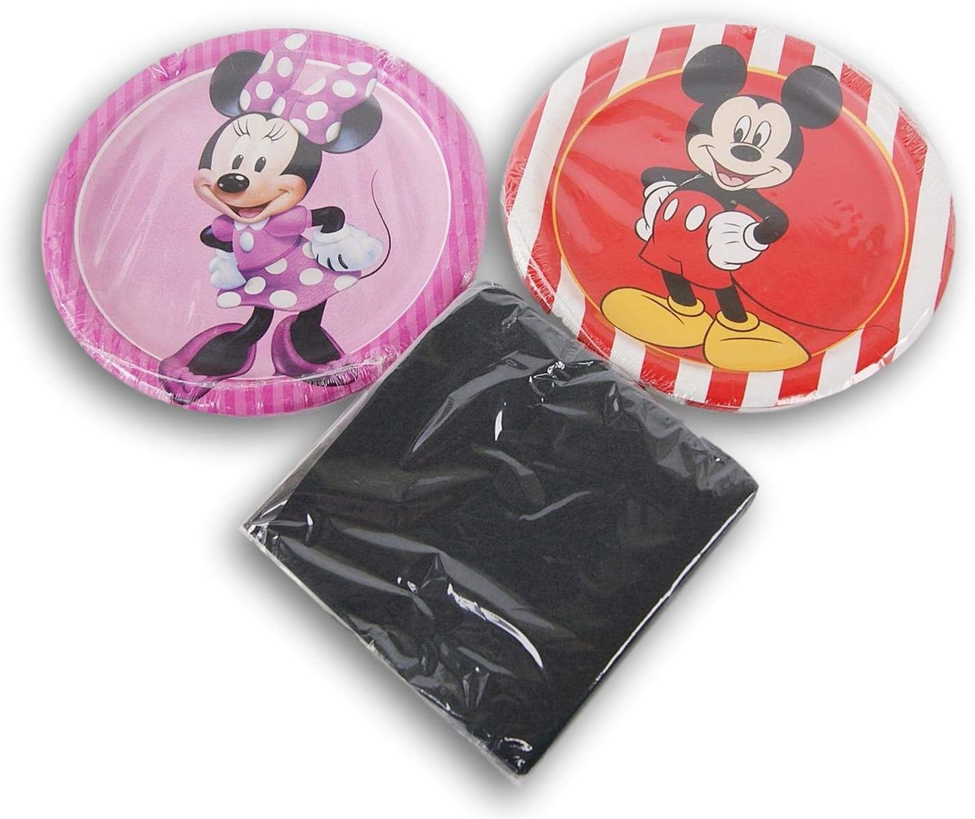 Mickey and Minnie Party Supply Kit - Cake Plates (16 Count) and Napkins (30 Count)