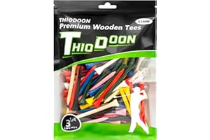 THIODOON Golf Tees Professional Natural Wood Golf Tees Pack of 100, Golfing Tees Multiple Colors Size 3-1/4 inch, 2-3/4 inch or 2-1/8 inch, Tall Golf Tees Bulk Reduce Side Spin and Friction