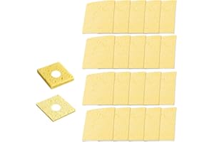 KOOFULL 20Pcs Soldering Sponge 60x60mm Rectangular, Replacement Solder Welding Iron Cleaning Pads Sponge (Thickened)