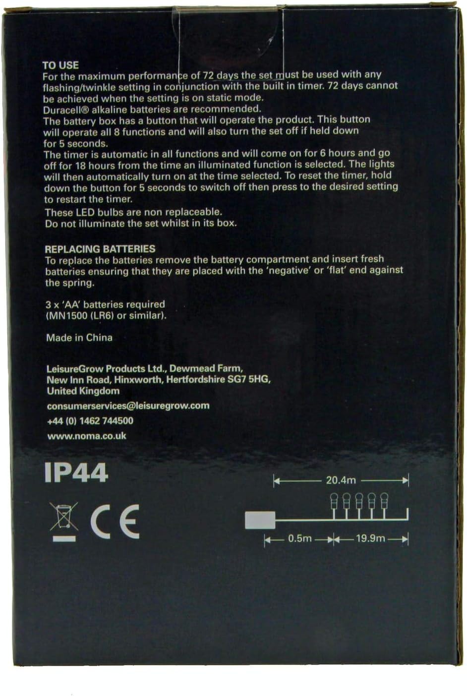 Noma @ WOWOOO Fit & Forget Battery 200 LED Berry Lights : Timer Multifunction : in/Outdoor : Warm White 6816020GWW - Image 4