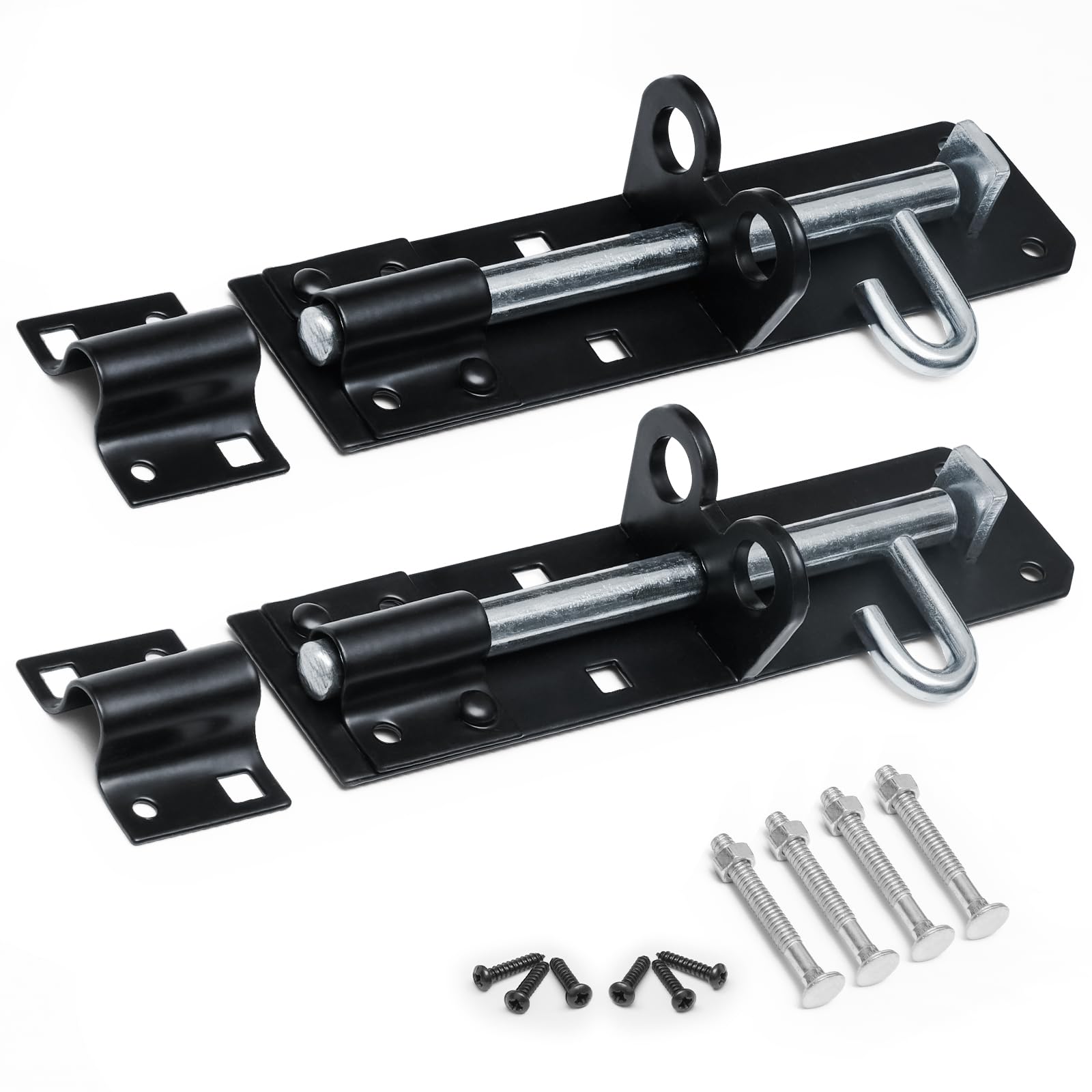 onesto Pack of 2 - Gate Bolt Lock Shed Door Lock 6'' Heavy Duty Brenton Bolt as Garden Gate Lock Steel Powder Coated for Extra Security (Brenton Bolt 152mm)