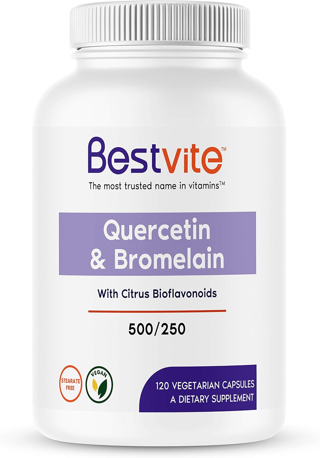 Quercetin with Bromelain 500mg/250mg (120 Vegetarian