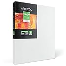 Arteza 24x30” Stretched White Blank Canvas, Bulk Pack of 6, Primed, 100% Cotton for Painting, Acrylic Pouring, Oil Paint & Wet Art Media, Canvases for Professional Artist, Hobby Painters & Beginner