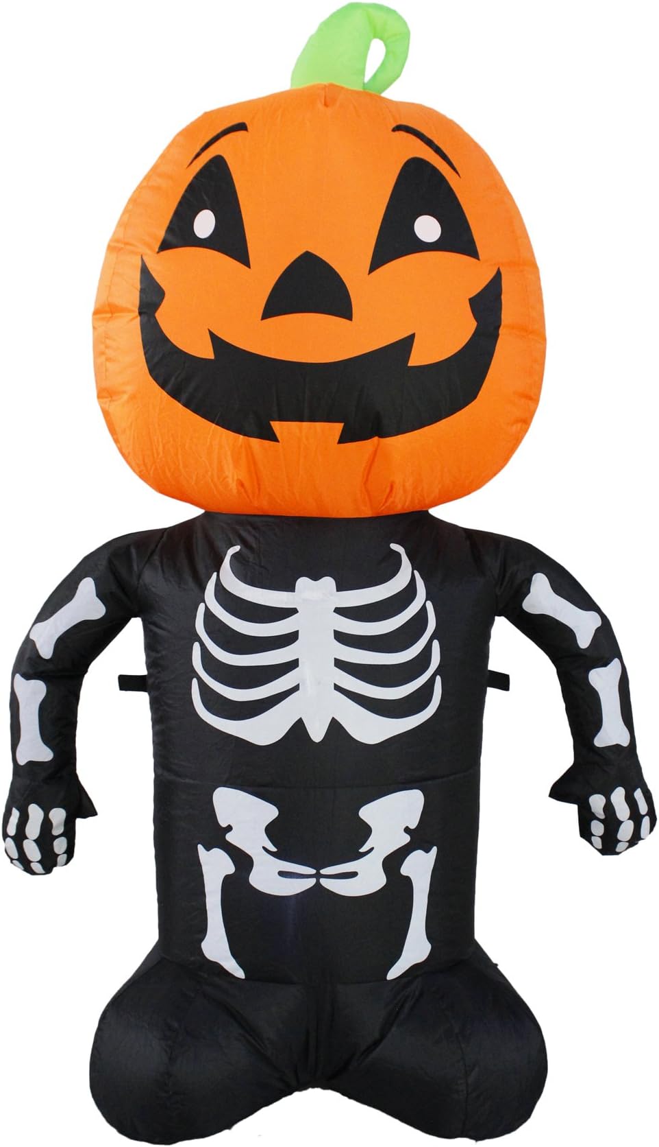 JF deco 1.2m Inflatable Halloween Lighted Reaper Skeleton Pumpkin Decorations Indoors Outdoors for Home Lawn Garden Yard