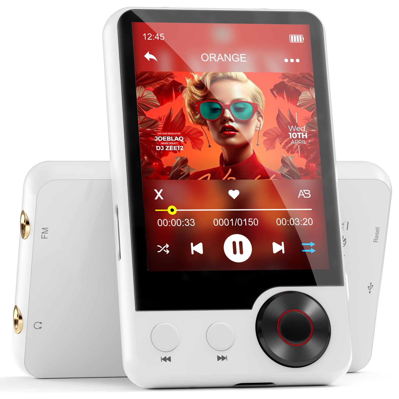 Photo 1 of 128GB MP3 Player with Upgrade Bluetooth 5.3, Portable High Fidelity Lossless Music Player, 2.4IN Full Touchscreen MP3 Player with Built-in HD Speaker, Dual Headphone Ports, FM Radio, Recording, E-Book